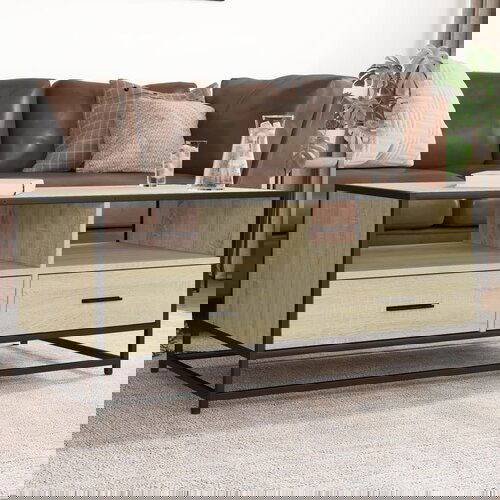 vidaXL Stolić za kavu boja hrasta 100 x 50 x 45 cm od drva i metala Cijene