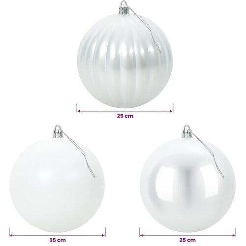  Set božićnih kuglica XXL 3 kom. Bijela &amp;Oslash; 25 cm Plastika - Bijela &amp;Oslash; 25 cm (3 kom) Slike
