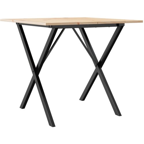 VidaXL Jedilna miza X okvir 80x80x75 cm trdna borovina lito železo, (21412191) Slike