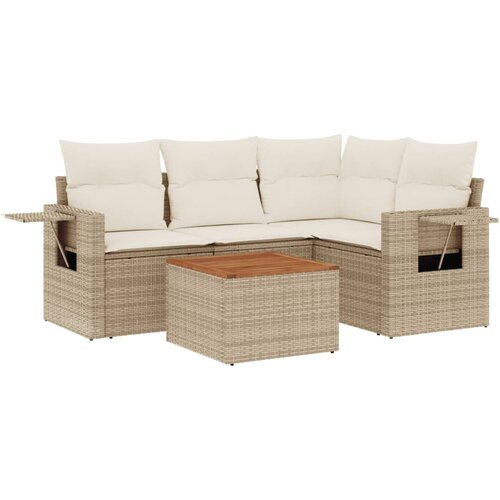 5-dijelni set vrtnih sofa s jastucima od poliratana Slike