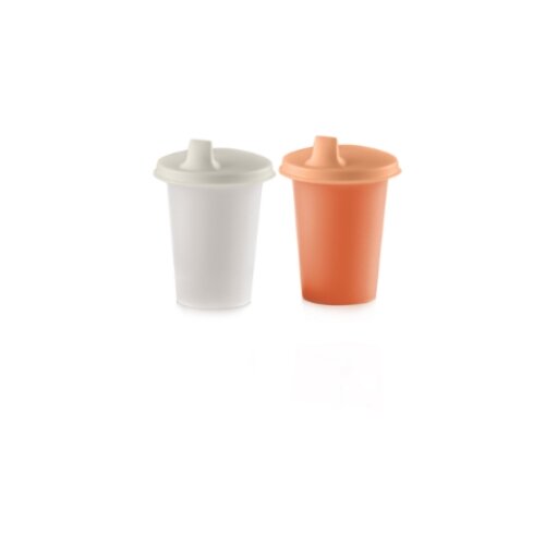 Tupperware Set ča&amp;scaron;a sa nastavkom, 200ml, 2 komada, Bela i narandžasta Slike