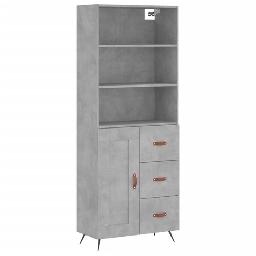 Maison Chic Visoka Komoda - Predalnik betonsko siva 69,5x34x180 cm inženirski les, (21719317) Slike