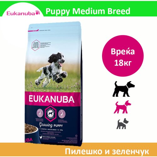 Eukanuba puppi krekeri srednje rase sa piletinom i povrćem [vreća 18 kg] Cene