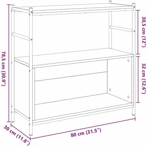  Polica Umjetnički hrast 80 x 30 x 78,5 cm Konstruirano drvo Slike