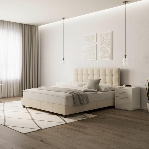 Bessagi Home Oblazinjena Postelja Frederico, 180x200, Bež Slike