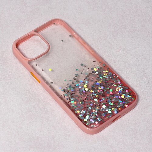 maska frame glitter za iphone 14 6.1 roze Slike