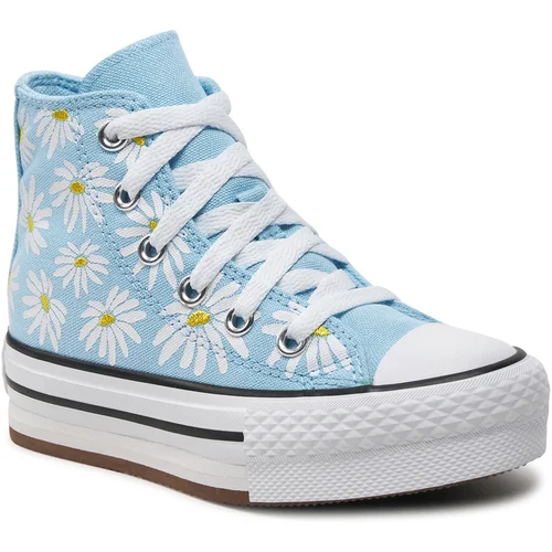 Converse Modne superge Chuck Taylor All Star Lift Platform Floral A06338C True Sky/Dandy Lion/White