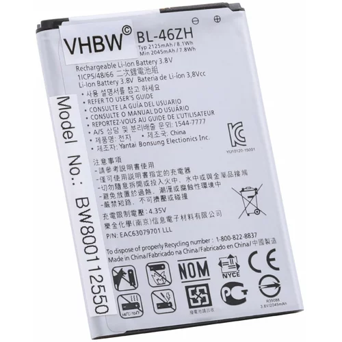 VHBW Baterija za LG K7 / K8 (2016), BL-46ZH, 2125 mAh