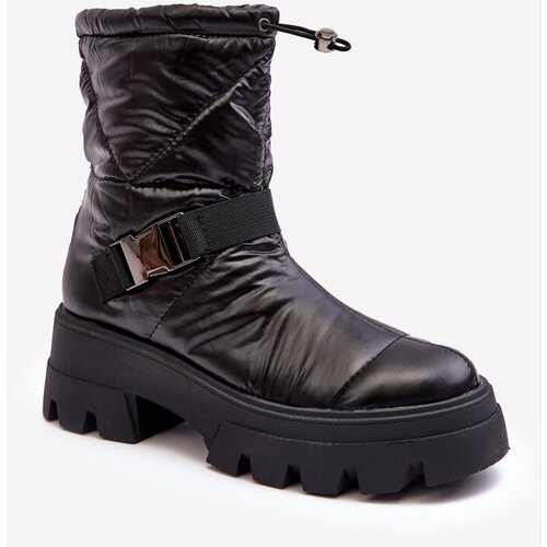 Boto Women's Boots With Massive Sole And Flat Heel Black Werikse Cene
