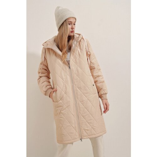 Bigdart 5138 Quilted Long Puffy Coat - Beige Cijene