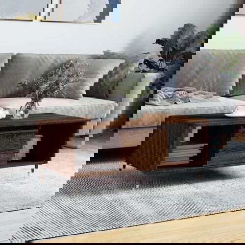 vidaXL Stolić za kavu smeđa boja hrasta 90x50x36 5cm konstruirano drvo Cene