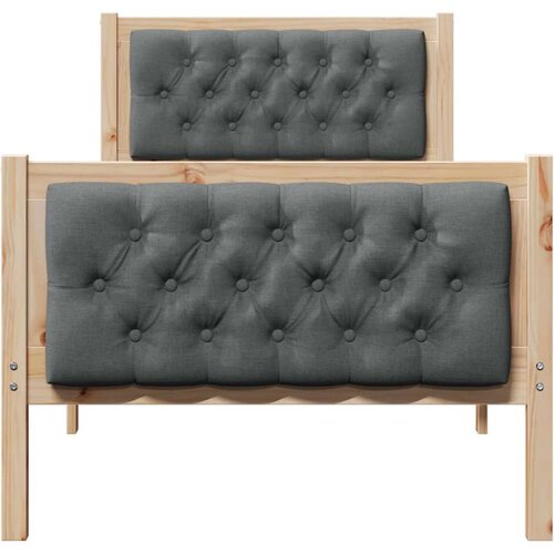  Krevetna konstrukcija Tamno siva 80 x 200 cm Čvrsto borovo drvo Smeđa Slike