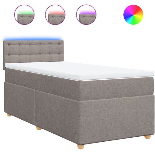 VidaXL Box spring postelja z vzmetnico taupe 90x190 cm blago, (21291010) Slike