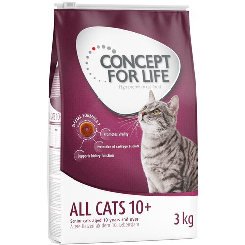 Concept for Life All Cats 10+ - izbolj&scaron;ana receptura! - Varčno pakiranje: 3 x 3 kg Cijene