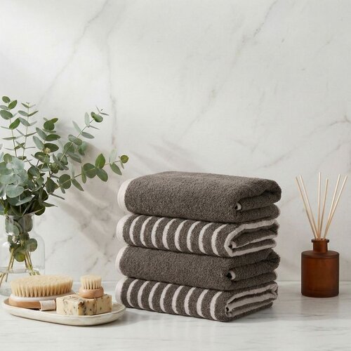 Stripe Melange - Anthracite Anthracite Hand Towel Set (4 Pieces) Slike