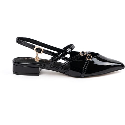 GOODIN Black patent pumps with gold accessories Slike