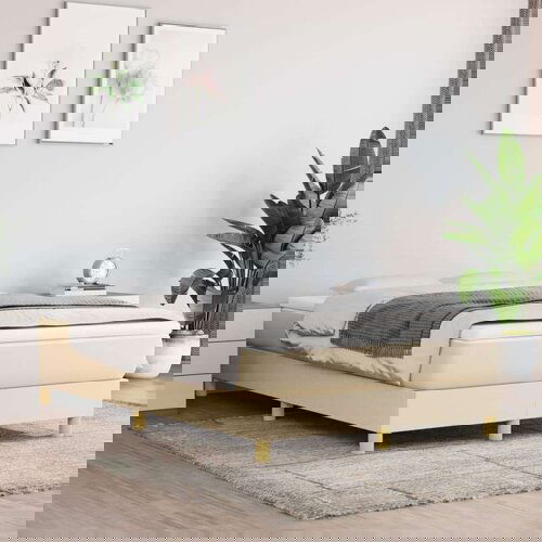  Za krevet s oprugama krem 120x200 cm od tkanine Cene