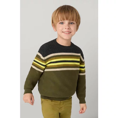Mayoral Otroški pulover s primesjo volne zelena barva, 4351