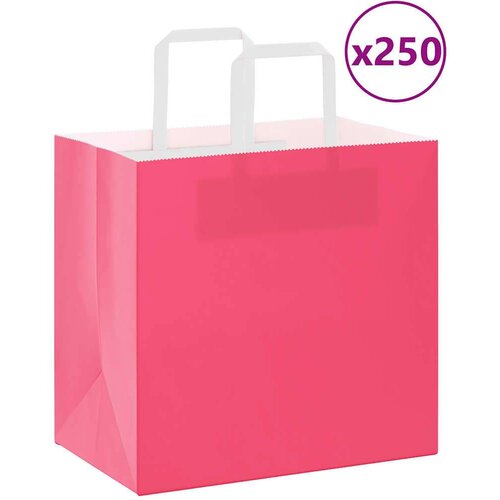  Papirnate vrećice 250 kom s ručkama ružičaste 26x17x25 cm Cijene