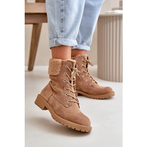 Boto Women's Lined Work Boots with Zipper Brown Mivael Cene