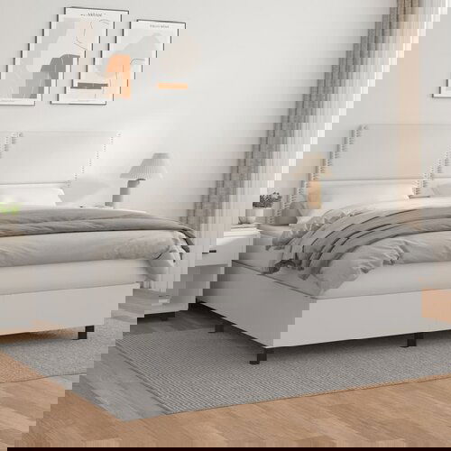  The Living Store Box spring postelja z vzmetnico bela 180x200 cm umetno usnje - Box Spring Postelja, (21449863) Slike