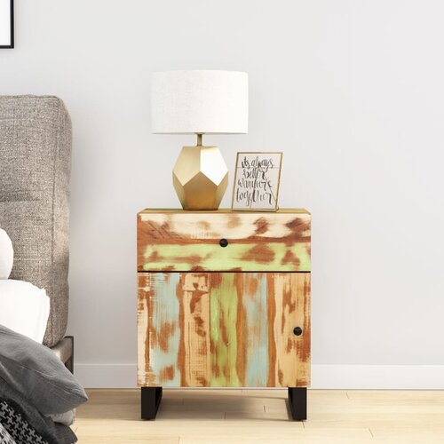 VidaXL Nočna omarica 50x33x60 cm trden predelan les in inženirski les Slike