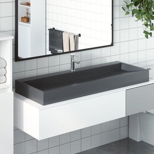  Umivaonik od lijevanih minerala/mramora 120x46x11 cm antracit Cijene