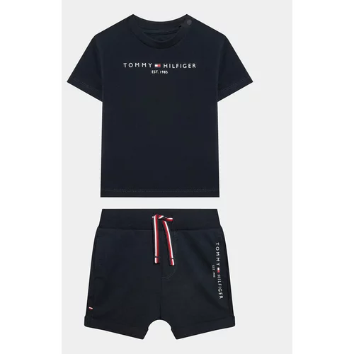 Tommy Hilfiger Komplet majica in športne kratke hlače Baby Essential KN0KN01488 Mornarsko modra Regular Fit