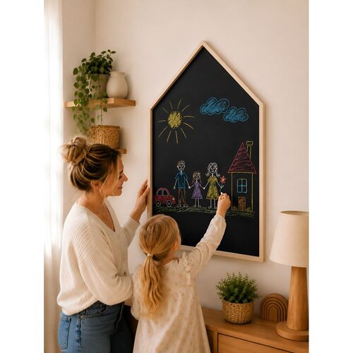 Wallxpert zidna tabla za kredu CHKY-HOME-900 u obliku kućice, 60 x 90 cm Slike