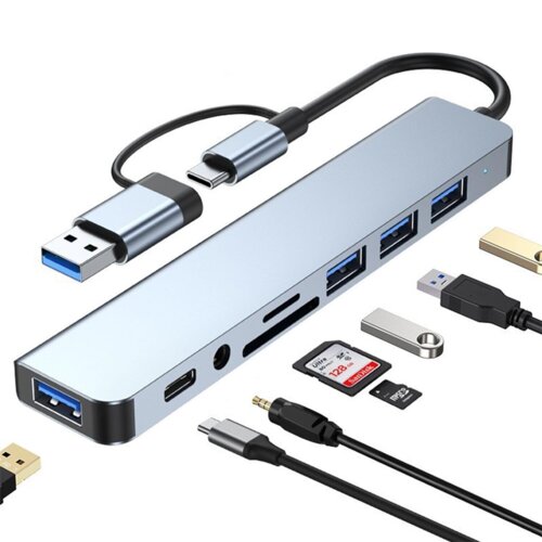 Venisymlis 8-v-2 USB-C Hub - Multi-Port Laptop Dock (Dual Head), (22105468) Slike