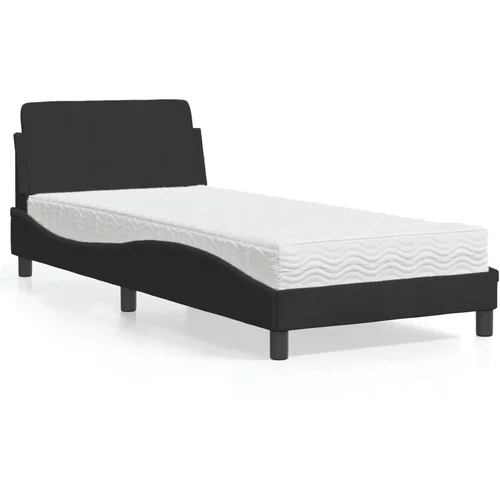  Krevet s madracem crni 90x190 cm baršunasti