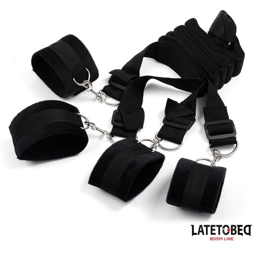 LateToBed BDSM Line Komplet Za Vezanje Plush Cuff Slike
