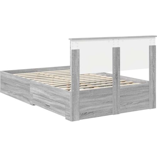  Okvir za krevet s uzglavljem Siva Sonoma 135 x 190 cm Slike