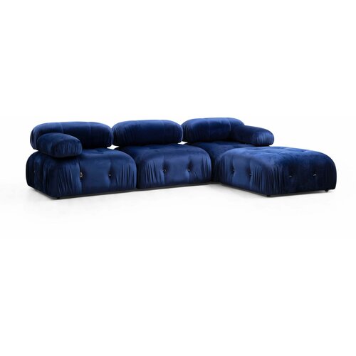 bubble velvet blue L1-O1-1R-PUF velvet blue corner sofa Slike