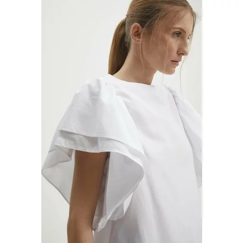 Answear Lab Pamučna majica za žene, boja: bijela, bez uzorka