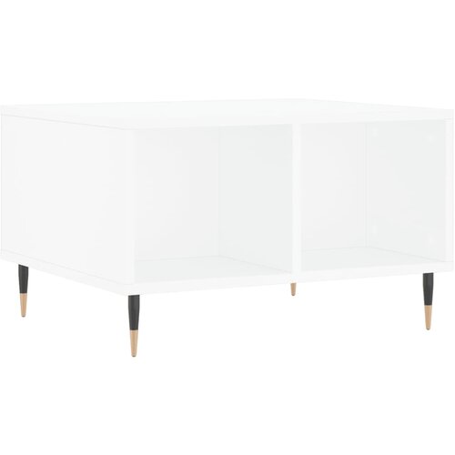 Maison Chic Klubska mizica - kavna mizica - Nizka mizica bela 60x50x36,5 cm inženirski les, (21753947) Cene