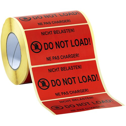 ratioform opozorilna etiketa, 1000 kosov na rolo, natisk ''do not load!'' Cene