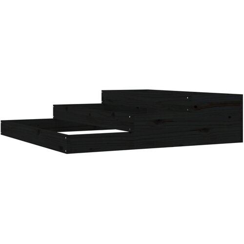 VidaXL Visoka greda črna 107x107x27 cm trdna borovina, (20594830) Slike