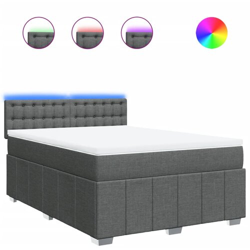 Maison Chic Box spring postelja - Vzmetna postelja z vzmetnico temno siva 140x200 cm blago SL11852, (21900823) Cene