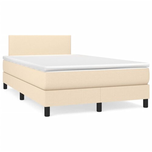  The Living Store Box spring postelja z vzmetnico LED krem 120x190 cm blago - Box Spring Postelja, (21446476) Cene