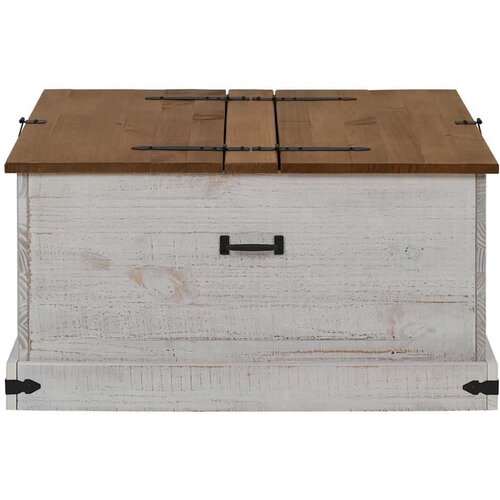 VidaXL &amp;Scaron;krinja za pohranu HALDEN bijela 91x91x47 cm puno drvo bor Slike