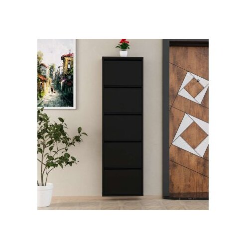 Hanah home Ormar za cipele 5 Piece Metal Black Cene