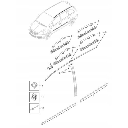  Letev stranska OPEL ZAFIRA B 13131954 original Slike