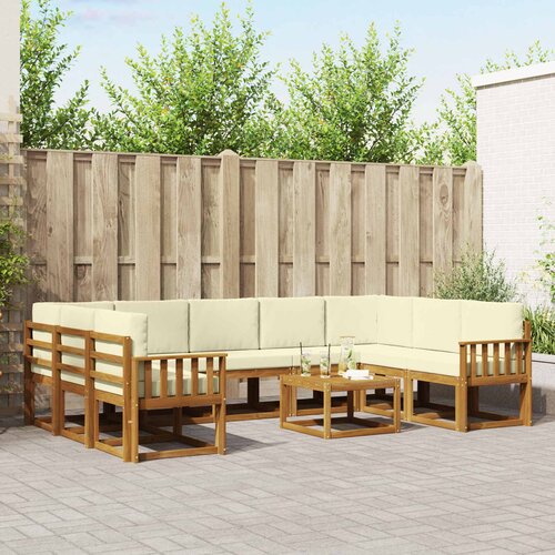  Set vanjskih sofa 10 kom. Prirodna i krem Cene