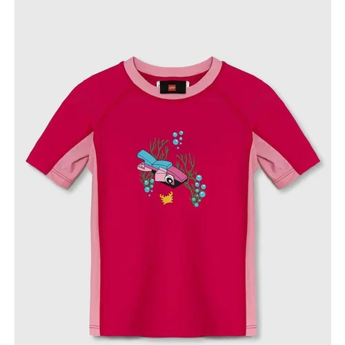 Lego Otroška plavalna majica roza barva