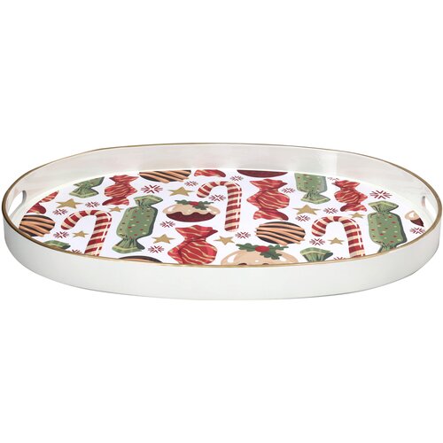 Tognana Dekorativni poslužavnik Party Time, Ovalni, 44x30 cm, Beli Slike