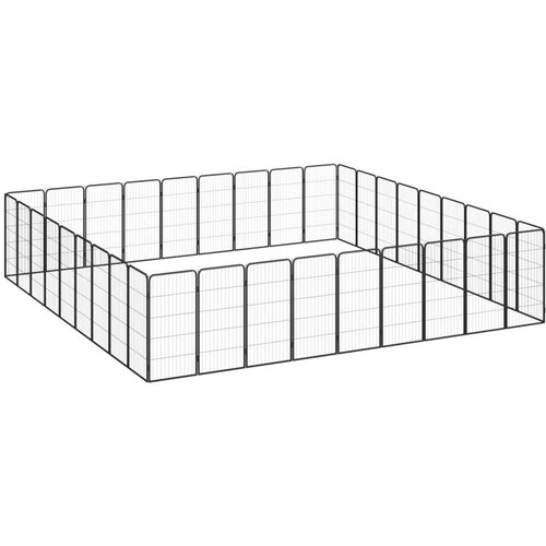 VidaXL Ograda za pse s 36 panela crna 50 x 100 cm čelik obložen prahom Slike