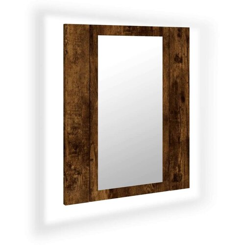 VidaXL led kupaonski ormarić s ogledalom boja hrasta 40x12x45cm drveni Slike