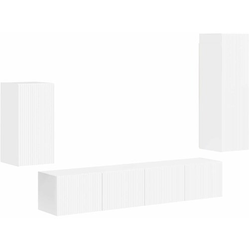 vidaXL Komplet TV omaric 4 pcs Visok sijaj bela Konstruiran les, (5000132702) Cene