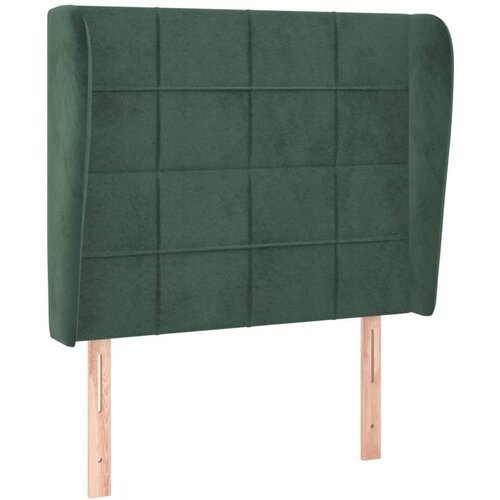Maison Chic posteljno vzglavje - vzglavna omarica - nočna omarica z u&amp;scaron;esi temno zeleno 93x23x118/128 cm žamet, (21712156) Slike